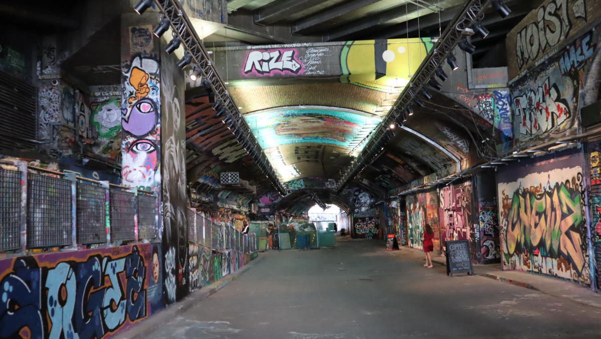 Graffiti Art In Urban Tunnel London England Street Art Tagging